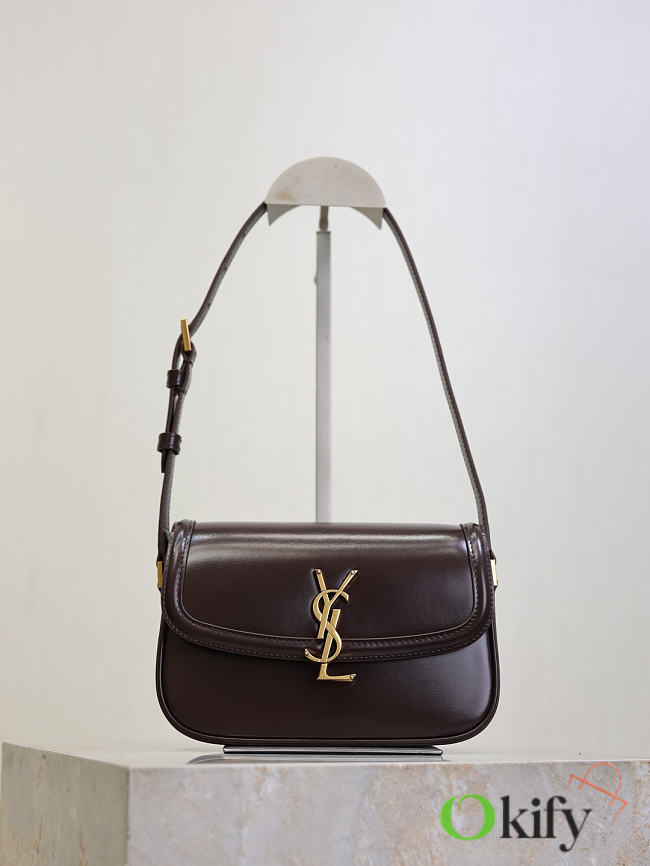 Okify YSL Solferino Box Bag Dark Brown 19x12x7.5cm - 1