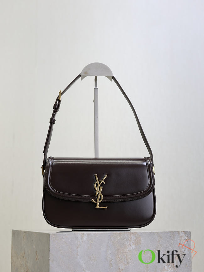 Okify YSL Solferino Box Medium Bag Dark Brown 24.5x15x8.5cm - 1