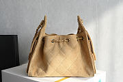 Okify CC 25 Hobo Small Bag Sand Beige Suede 22x20x12.5cm - 5