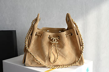 Okify CC 25 Hobo Small Bag Sand Beige Suede 22x20x12.5cm