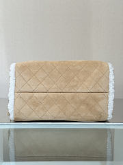 Okify CC Hobo Bag Light Brown Suede With Fur 40x30x15cm - 5