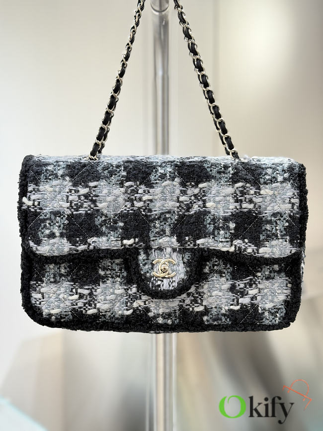 Okify CC Coco Neige 25/26 Tweed Flap Bag 33.5x21x11cm 27063 - 1