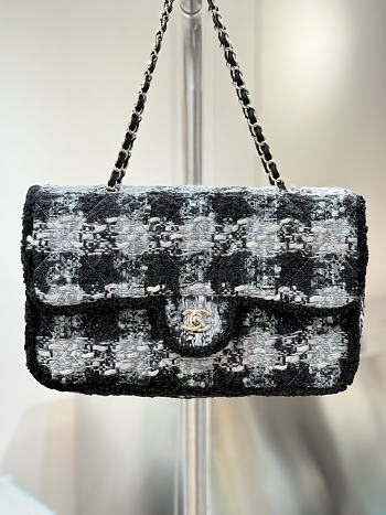 Okify CC Coco Neige 25/26 Tweed Flap Bag 33.5x21x11cm 27063