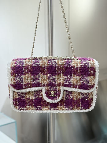 Okify CC Coco Neige 25/26 Tweed Flap Bag 33.5x21x11cm 27064