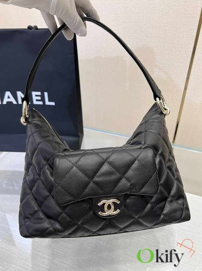 Okify CC 23B Hobo Bag Small Black 29.5x22.5x10cm - 1