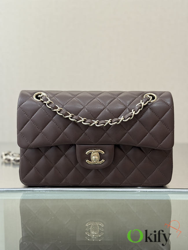 Okify CC Classic Flap Bag Dark Brown 23cm - 1