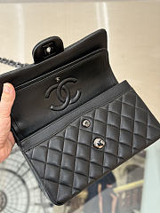 Okify CC Classic Flap Bag Black Lambskin Black Hardware 23cm - 3