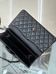 Okify CC Classic Flap Bag Black Lambskin Black Hardware 25cm - 5