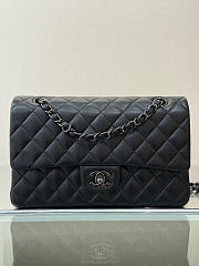 Okify CC Classic Flap Bag Black Lambskin Black Hardware 25cm - 1