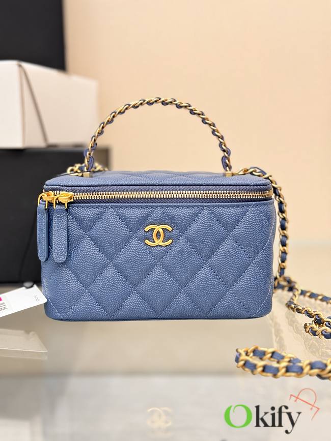 Okify CC 24A Vanity Bag Blue Caviar 19x12x4cm - 1