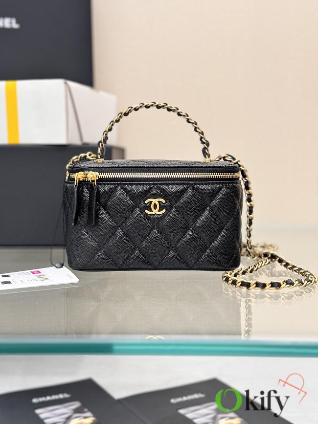 Okify CC 24A Vanity Bag Black Caviar 19x12x4cm - 1