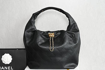 Okify CC 26C Hobo Large Bag Black Calfskin 49x39x11cm