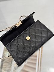Okify CC 25P Kelly Bag Black Caviar Cross Handle 17x10x4.5cm - 5