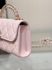 Okify CC 25P Kelly Bag Pink Caviar Cross Handle 17x10x4.5cm - 5