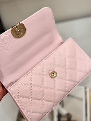 Okify CC 25P Kelly Bag Pink Caviar Cross Handle 17x10x4.5cm - 3