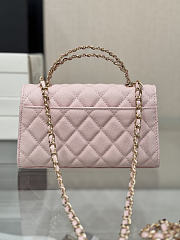 Okify CC 25P Kelly Bag Pink Caviar Cross Handle 17x10x4.5cm - 2