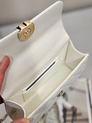 Okify CC 25P Kelly Bag White Caviar Cross Handle 17x10x4.5cm - 5