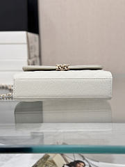 Okify CC 25P Kelly Bag White Caviar Cross Handle 17x10x4.5cm - 4