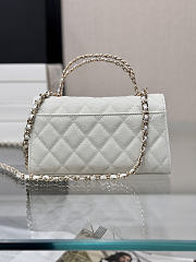 Okify CC 25P Kelly Bag White Caviar Cross Handle 17x10x4.5cm - 3