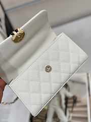 Okify CC 25P Kelly Bag White Caviar Cross Handle 17x10x4.5cm - 2