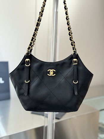 Okify CC 26C Small Tote Bag Black Calfskin 11x7.9x2.7cm