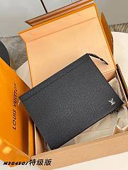Okify Louis Vuitton Pochette Voyage MM BAG Black Taiga M30450 27x21x6cm - 1