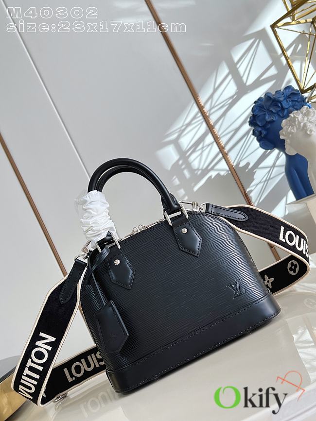 Okify Louis Vuitton Alma BB Bag Black Epi M40302 23x17x11cm - 1