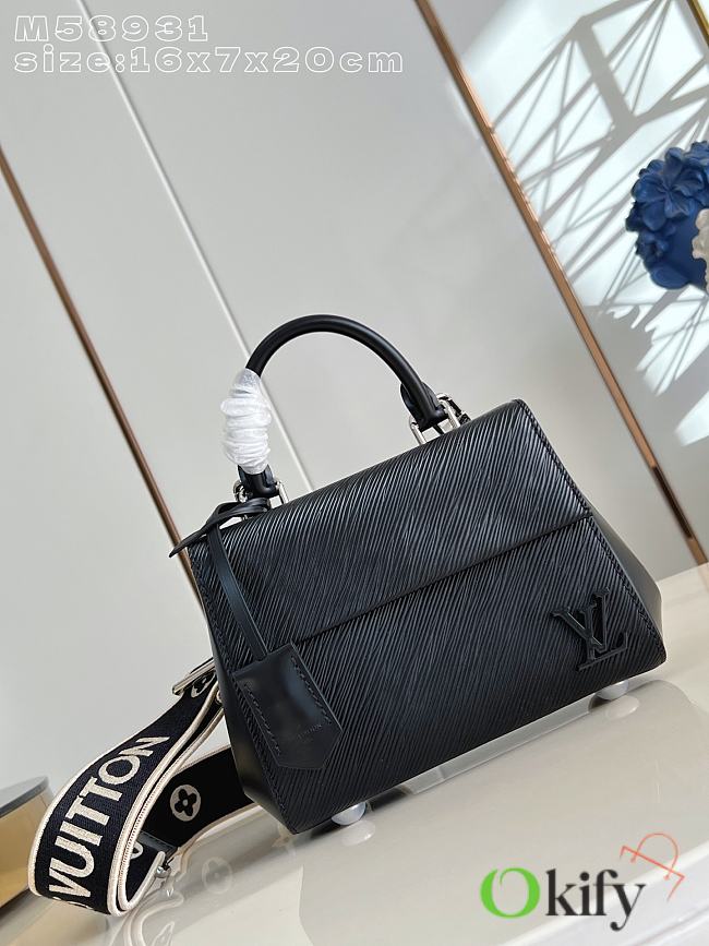 Okify Louis Vuitton Cluny Bag Black Epi 20x16x7cm - 1