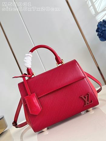 Okify Louis Vuitton Cluny Bag Red Epi M58931 20x16x7cm