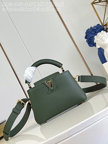 Okify Louis Vuitton Capucines Mini Bag Dark Green M24545 21x13x8cm