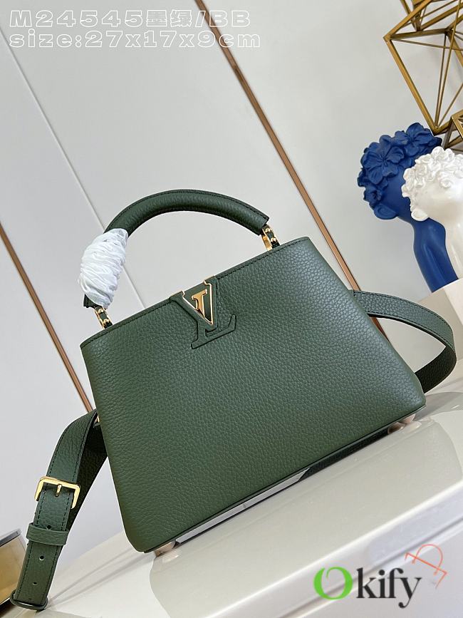 Okify Louis Vuitton Capucines BB Bag Dark Green M24545 27x17x9cm - 1