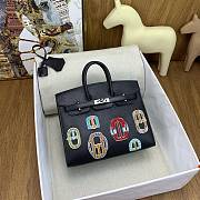 Okify Hermes Birkin 20 Bag Black Badge Beaded Embroidery 27100 - 1