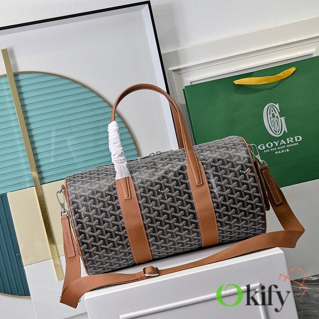 Okify Goyard Barrel Bag Black And Brown 40x23x23cm - 1