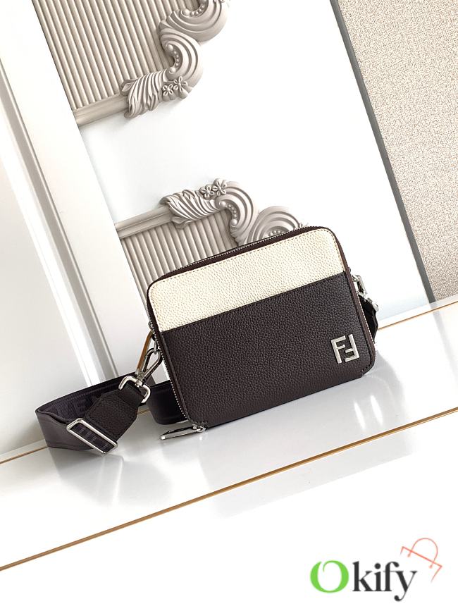 Okify Fendi Camera Case Bag Dark Brown 18x14x8cm - 1