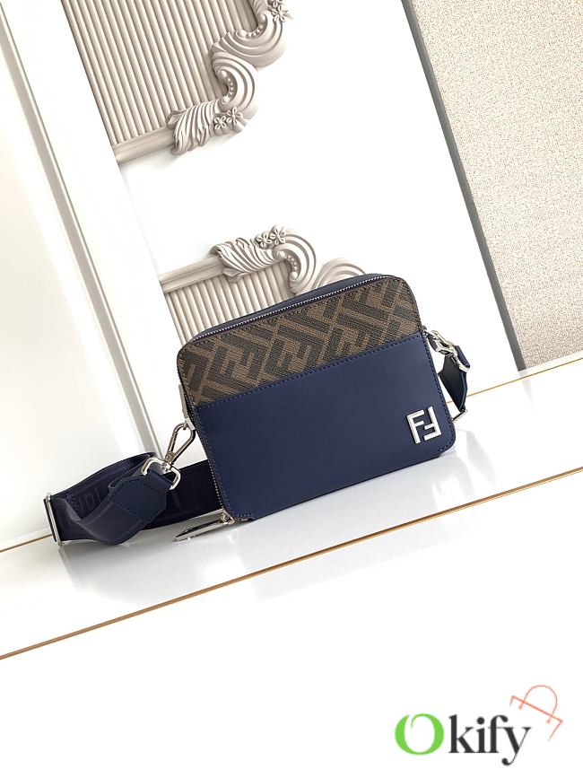 Okify Fendi Camera Case Bag Dark Blue 18x14x8cm - 1