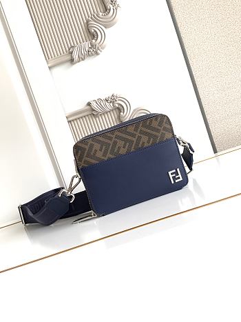 Okify Fendi Camera Case Bag Dark Blue 18x14x8cm