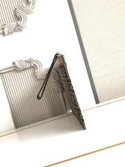 Okify Fendi FF Jacquard Flat Pouch Medium Brown 30x20cm - 5