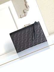 Okify Fendi FF Jacquard Flat Pouch Medium Black 30x20cm - 5