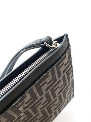 Okify Fendi FF Jacquard Flat Pouch Medium Black 30x20cm - 4