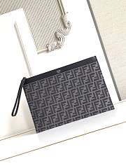 Okify Fendi FF Jacquard Flat Pouch Large Black 35x25cm - 1