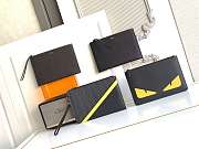 Okify Fendi Monster Eyes Flat Pouch Medium Black 30x20cm - 5