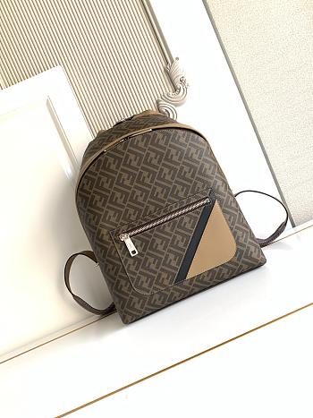 Okify Fendi Chiodo Brown Backpack 43x33x14cm