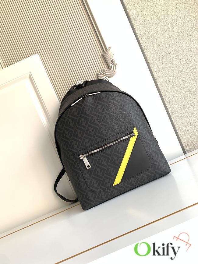 Okify Fendi Chiodo Diagonal Black Backpack 43x33x14cm - 1