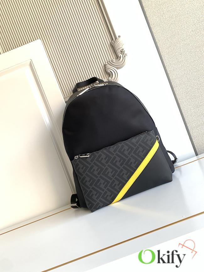 Okify Fendi Diagonal Black Backpack 38x32x12cm - 1