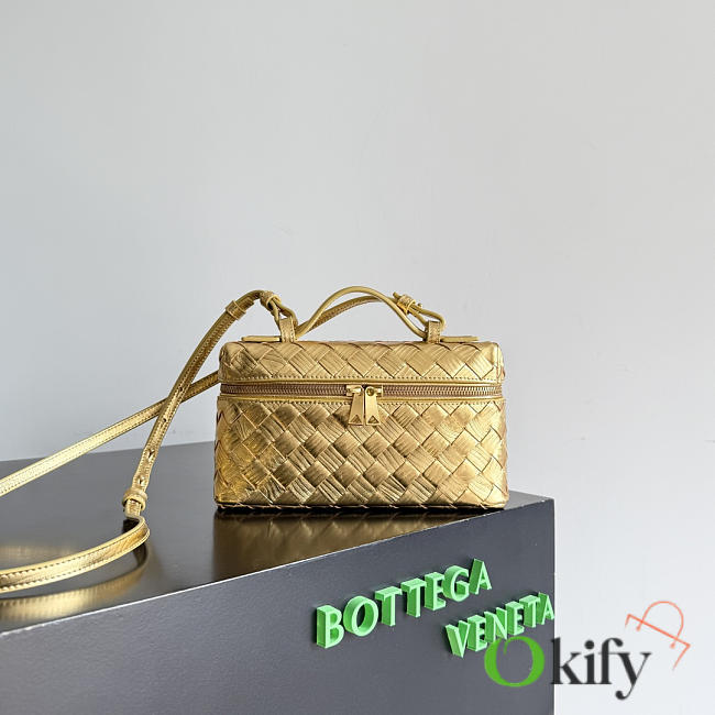 Okify Bottega Veneta Bang Bang Vanity Case Bag Gold 22x12.5x5cm - 1