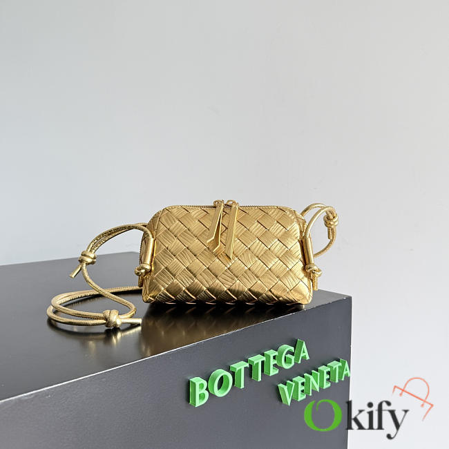 Okify Bottega Veneta Concert Pouch Bag Gold 18.5x11.5x8.5cm - 1