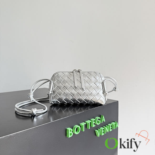Okify Bottega Veneta Concert Pouch Bag Silver 18.5x11.5x8.5cm - 1