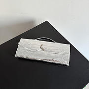 Okify Bottega Veneta Andiamo Clutch Bag Silver Crocodile 31x13x3cm - 5