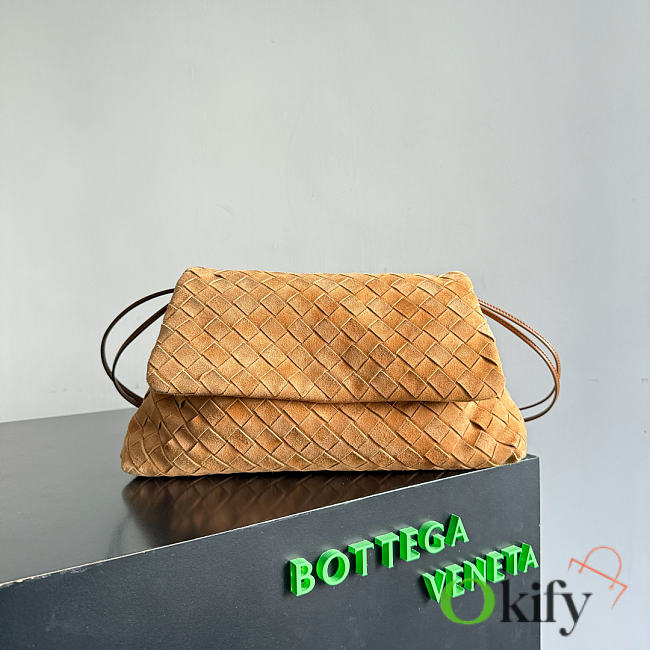 Okify Bottega Veneta Giorno Bag Brown Suede 33x19x8cm - 1