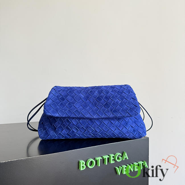 Okify Bottega Veneta Giorno Bag Dark Blue Suede 33x19x8cm - 1
